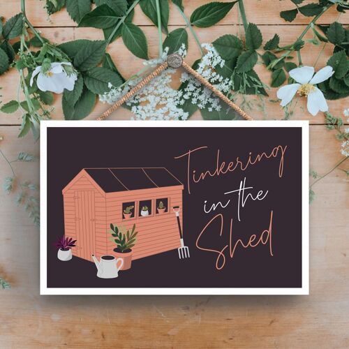 P3936 - Tinkering In The Shed Garden Theme Gift Idea Hanging Plaque