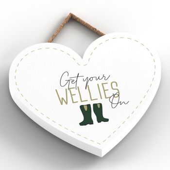 P3946 - Get Your Wellies On Garden Theme Gift Idea Hanging Plaque 2