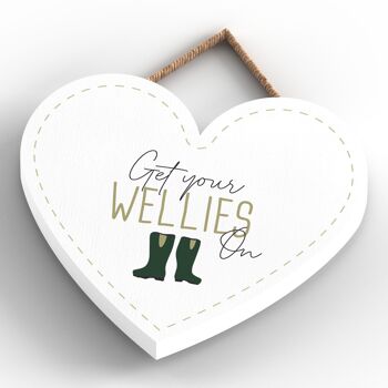 P3946 - Get Your Wellies On Garden Theme Gift Idea Hanging Plaque 4