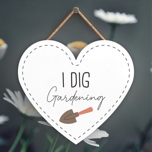 P3947 - I Dig Gardening Garden Theme Gift Idea Hanging Plaque