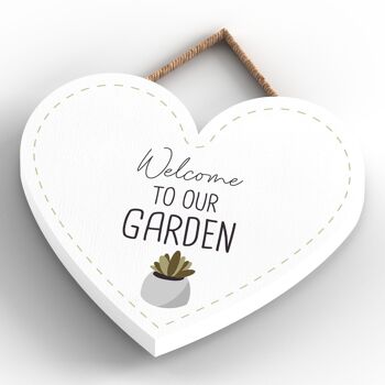 P3950 - Welcome To Our Garden Thème Idée Cadeau Plaque à Suspendre 4