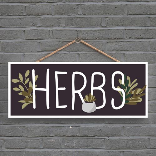 P3954 - Herbs Garden Theme Gift Idea Hanging Plaque