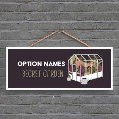 P3961 - Opzione Nomi Idea regalo a tema Giardino segreto Targa da appendere