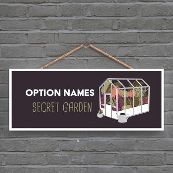 P3961 - Option Names Idée Cadeau Thème Jardin Secret Plaque à Suspendre