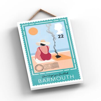 P3967_BARMOUTH - Don't Forget Sunblock In Barmouth Sunny Beach Theme Gift Idea Hanging Plaque 2