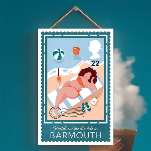 P3970_BARMOUTH - Watch Out For The Tide In Barmouth Sunny Beach Theme Gift Idea Hanging Plaque