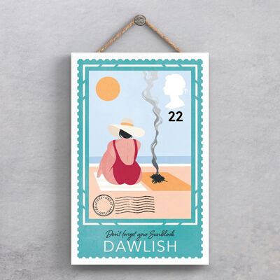 P3971 - Idea regalo a tema Don't Forget Sunblock Sunny Beach per appendere la targa