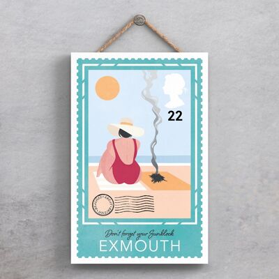 P3971_EXMOUTH - Don'T Forget Sunblock In Exmouth Sunny Beach Theme Gift Idea Hanging Plaque