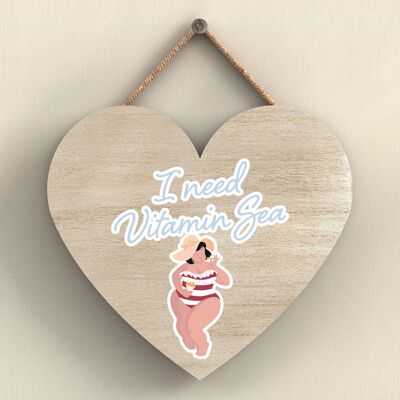 P3977 - I Need Vitamin Sea Sunny Beach Theme Gift Idea Hanging Plaque