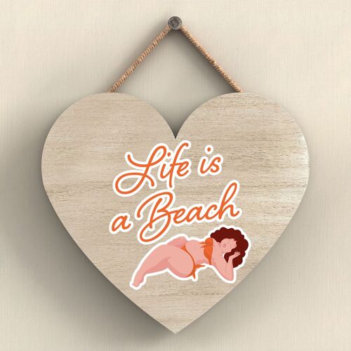 P3978 - Life Is A Beach Sunny Beach Theme Gift Idea Hanging Plaque