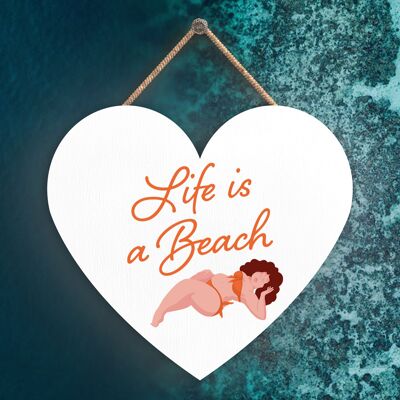 P3983 - Life Is A Beach Sunny Beach Theme Gift Idea Hanging Plaque
