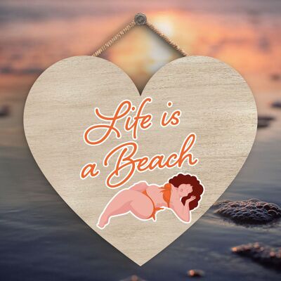 P3988 - Life Is A Beach Sunny Beach Theme Gift Idea Hanging Plaque