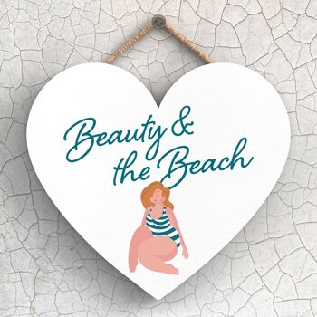 P3991 - La Belle Et La Plage Thème Sunny Beach Idée Cadeau Plaque à Suspendre 1