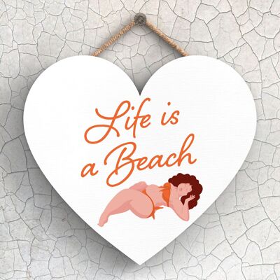 P3993 - La vida es una playa Sunny Beach Tema Idea de regalo Placa colgante