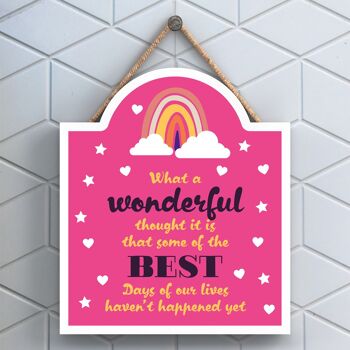 P4011 - What A Wonderful Thought Inspiring Sentimental Gift Plaque à suspendre 1