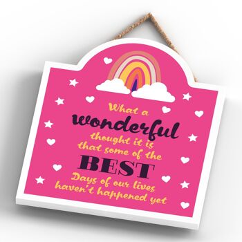 P4011 - What A Wonderful Thought Inspiring Sentimental Gift Plaque à suspendre 4