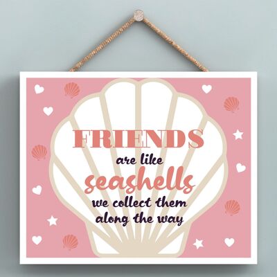 P4018 - Waves Hit Your Feet Shell Inspiring Sentimental Gift Hanging Plaque