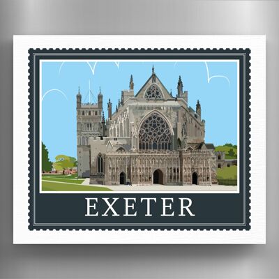 P4032_A - Exeter Works Of K Pearson Seaside Town Illustration Wooden Magnet