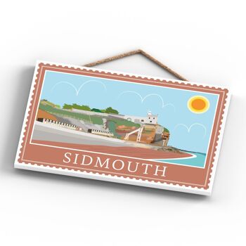 P4038 - Sidmouth End Works Of K Pearson Seaside Town Illustration Plaque à suspendre en bois 3