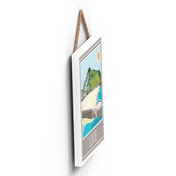P4047 - Looe End Works Of K Pearson Seaside Town Illustration Plaque à suspendre en bois 3