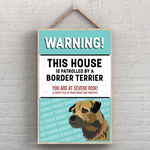 P4059 - Border Terrier The Works Of K Pearson Dog Breed Illustration Wooden Hanging Plaque