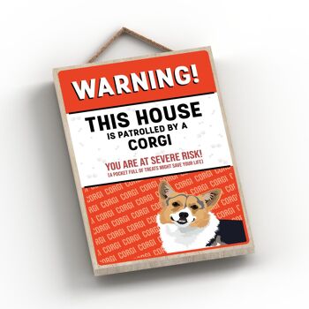 P4060 - Corgi The Works Of K Pearson Dog Breed Illustration Plaque à suspendre en bois 2