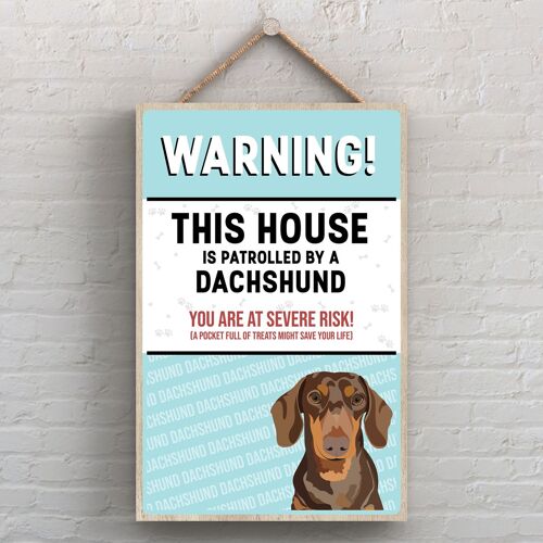 P4061 - Dachshund The Works Of K Pearson Dog Breed Illustration Wooden Hanging Plaque