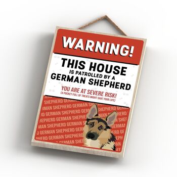 P4062 - Berger allemand The Works Of K Pearson Dog Breed Illustration Plaque à suspendre en bois 4