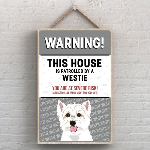 P4064 - Westie The Works Of K Pearson Dog Breed Illustration Wooden Hanging Plaque