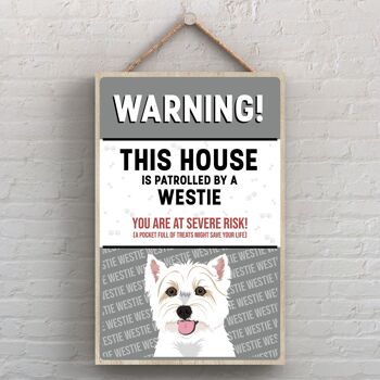 P4064 - Westie The Works Of K Pearson Dog Breed Illustration Plaque à suspendre en bois 1