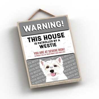 P4064 - Westie The Works Of K Pearson Dog Breed Illustration Plaque à suspendre en bois 2