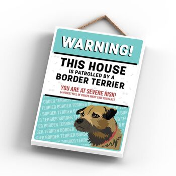 P4065 - Border Terrier The Works Of K Pearson Dog Breed Illustration Plaque à suspendre en bois 3