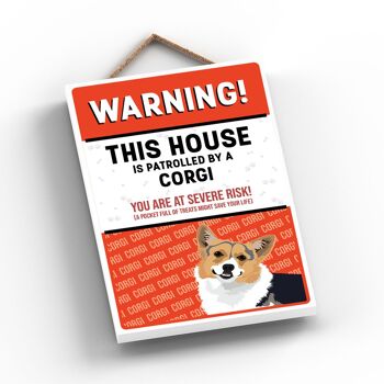 P4066 - Corgi The Works Of K Pearson Dog Breed Illustration Plaque à suspendre en bois 2