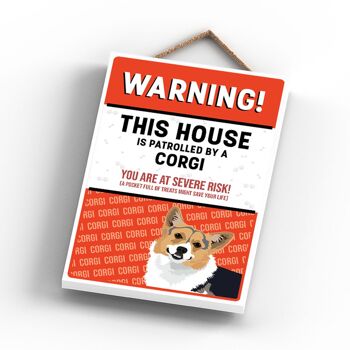 P4066 - Corgi The Works Of K Pearson Dog Breed Illustration Plaque à suspendre en bois 3