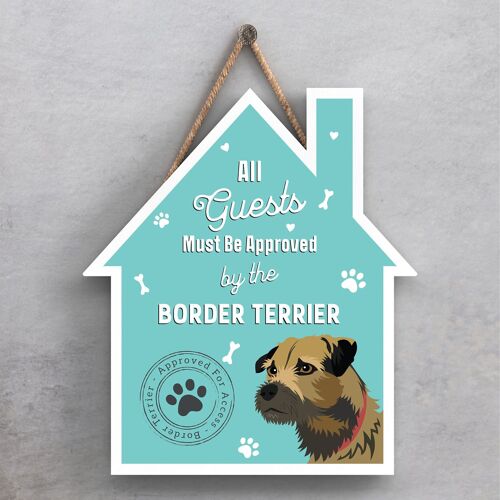 P4071 - Border Terrier The Works Of K Pearson Dog Breed Illustration Wooden Hanging Plaque
