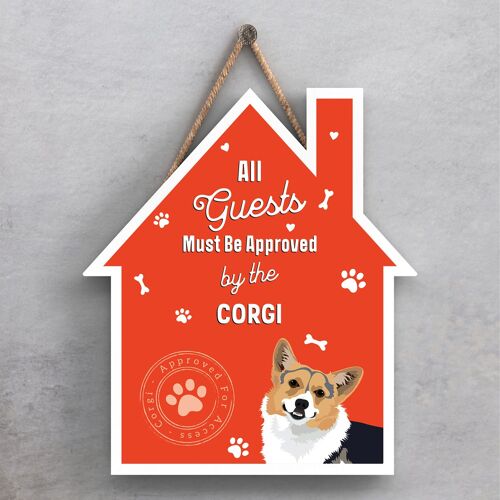 P4072 - Corgi The Works Of K Pearson Dog Breed Illustration Wooden Hanging Plaque