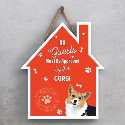 P4072 – Corgi The Works of K Pearson Dog Breed Illustration Holzschild zum Aufhängen