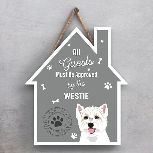 P4076 - Westie The Works Of K Pearson Dog Breed Illustration Wooden Hanging Plaque