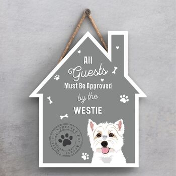 P4076 - Westie The Works Of K Pearson Dog Breed Illustration Plaque à suspendre en bois 1