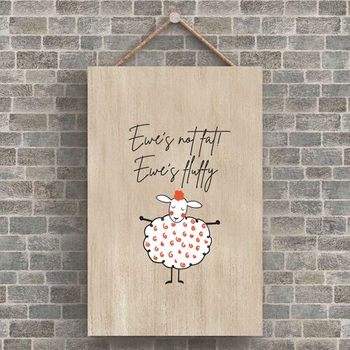 P4229 - Sheep Ewes Not Fat Ewes Fluffy Cute Animal Theme Wooden Hanging Plaque