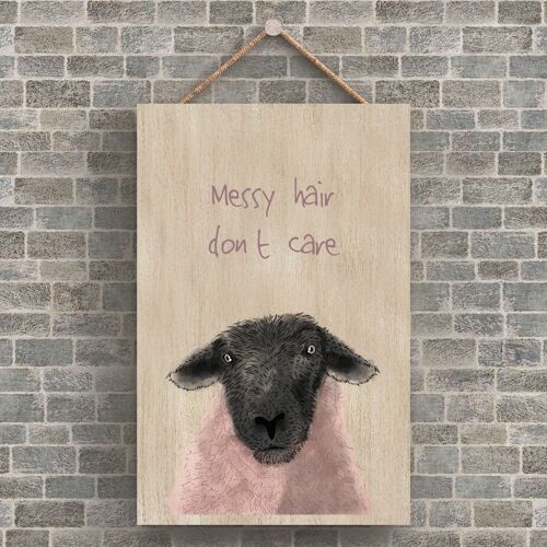 P4248 - Water Sheep Messy Hair Watercolour Animal Theme Wooden Hanging Plaque