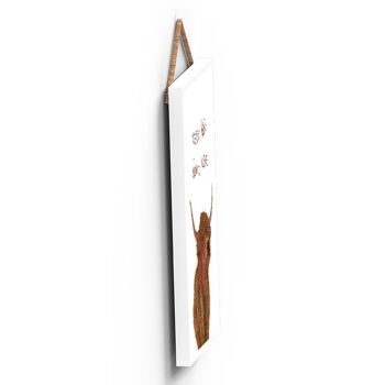 P4294 - Plaque à suspendre en bois sur le thème des animaux à l'aquarelle de cheveux en désordre de vache à eau 4