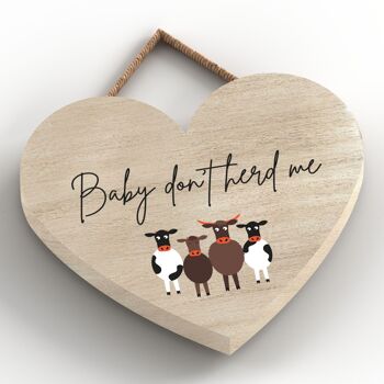 P4299 - Vache Bébé Dont Herd Me Plaque à suspendre en bois sur le thème des animaux mignons 2