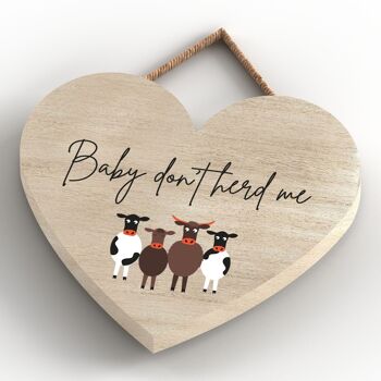 P4299 - Vache Bébé Dont Herd Me Plaque à suspendre en bois sur le thème des animaux mignons 4