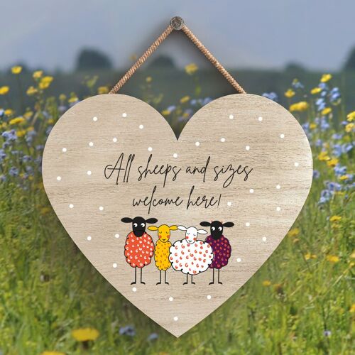 P4317 - Sheep All Sheeps And Sizes Cute Animal Theme Wooden Hanging Plaque