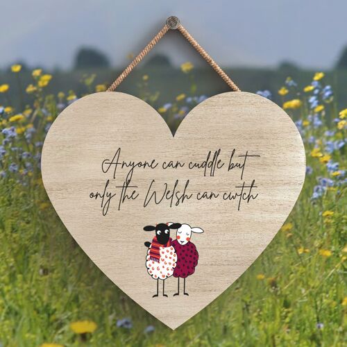 P4318 - Sheep Anyone Can Cuddle Cute Animal Theme Wooden Hanging Plaque