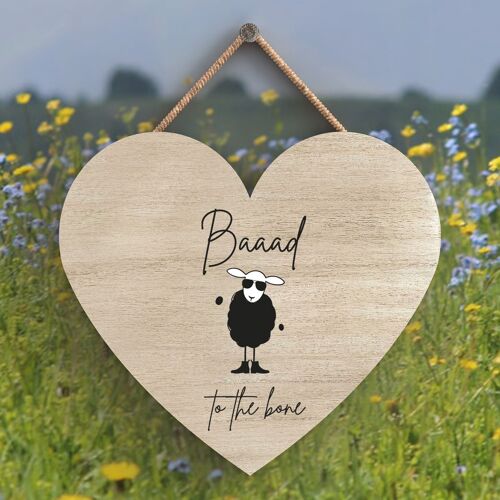 P4319 - Sheep Baaad To The Bone Cute Animal Theme Wooden Hanging Plaque