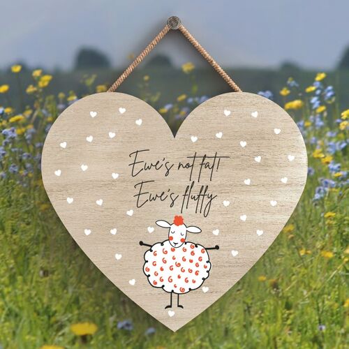 P4326 - Sheep Ewes Not Fat Ewes Fluffy Cute Animal Theme Wooden Hanging Plaque