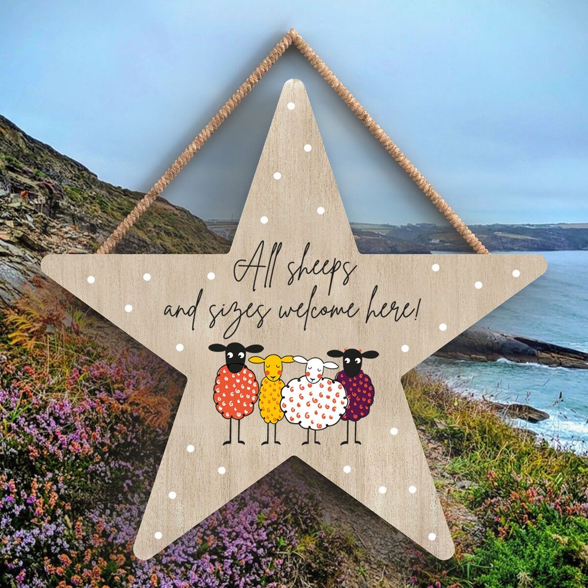 P4413 - Pecora Tutte le pecore e le dimensioni Targa da appendere in legno a tema animale carino
