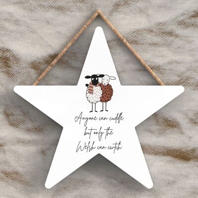P4457 - Sheep Anyone Can Cuddle Cute Animal Theme Wooden Hanging Plaque
